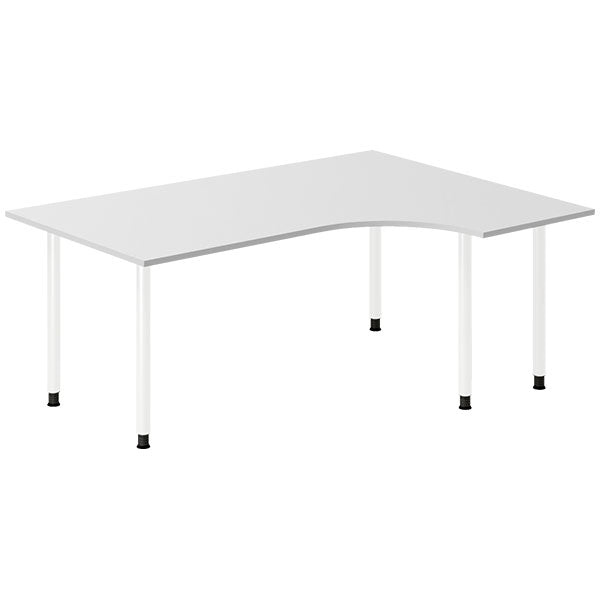 Ergoff Skrivebord DNA, Lysgrå 1800x1200 mm Højre I-ben/Hvid – Skriveborde (billede 1)