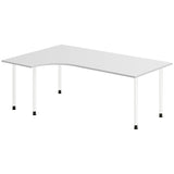 Ergoff Skrivebord DNA, Lysgrå 2000x1200 mm Venstre I-ben/Hvid – Skriveborde (billede 1)