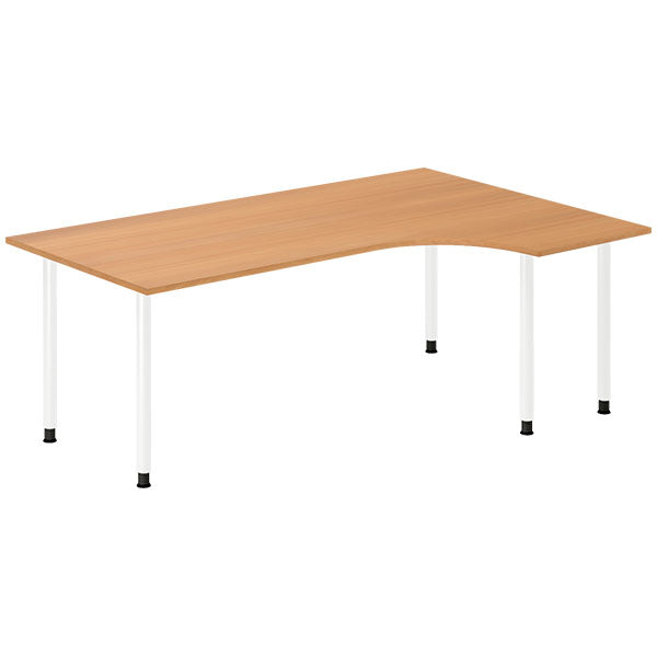 Skrivebord DNA, Bøg 2000x1200 mm Højre I-ben/Hvid