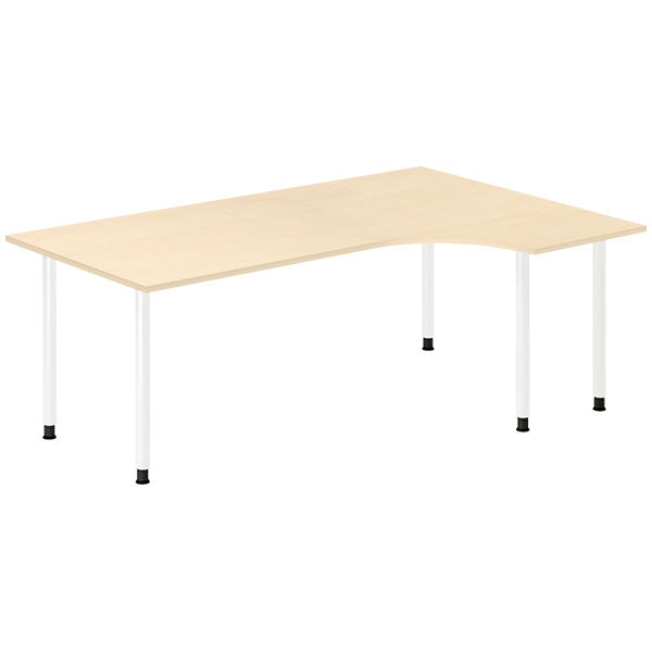 Ergoff Skrivebord DNA, Birk 2000x1200 mm Højre I-ben/Hvid – Skriveborde (billede 1)