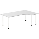 Ergoff Skrivebord DNA, Lysgrå 2000x1200 mm Højre I-ben/Hvid – Skriveborde (billede 1)