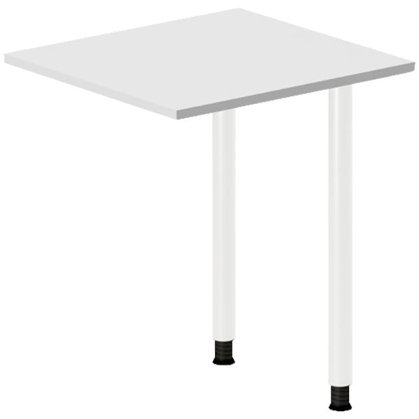 Ergoff Skrivebord, tilbyg DNA Lys grå 600x600 mm I-ben Hvid – Skrivebordstilbyg (billede 1)
