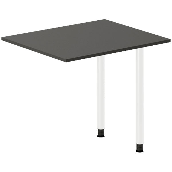Ergoff Skrivebord, tilbyg DNA Antracit 800x600 mm I-ben Hvid – Skrivebordstilbyg (billede 1)