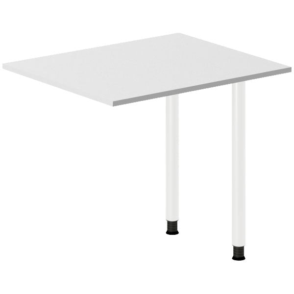 Ergoff Skrivebord, tilbyg DNA Lys grå 800x600 mm I-ben Hvid – Skrivebordstilbyg (billede 1)