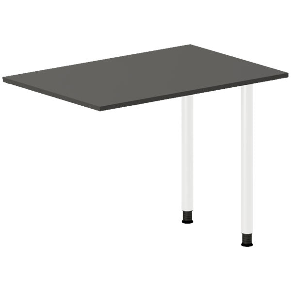 Ergoff Skrivebord, tilbyg DNA Antracit 1000x600 mm I-ben Hvid – Skrivebordstilbyg (billede 1)
