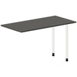 Ergoff Skrivebord, tilbyg DNA Antracit 1200x600 mm I-ben Hvid – Skrivebordstilbyg (billede 1)