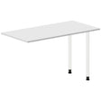 Ergoff Skrivebord, tilbyg DNA Lys grå 1200x600 mm I-ben Hvid – Skrivebordstilbyg (billede 1)