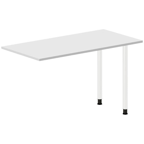 Ergoff Skrivebord, tilbyg DNA Lys grå 1200x600 mm I-ben Hvid – Skrivebordstilbyg (billede 1)