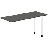 Ergoff Skrivebord, tilbyg DNA Antracit 1400x600 mm I-ben Hvid – Skrivebordstilbyg (billede 1)