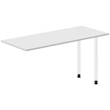 Ergoff Skrivebord, tilbyg DNA Lys grå 1400x600 mm I-ben Hvid – Skrivebordstilbyg (billede 1)