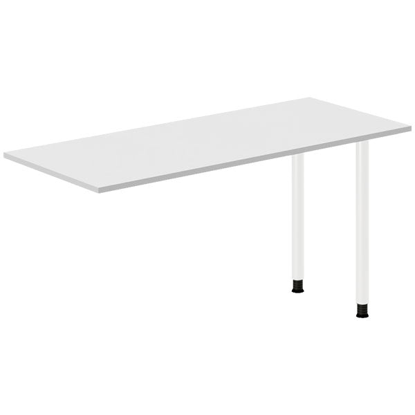 Ergoff Skrivebord, tilbyg DNA Lys grå 1400x600 mm I-ben Hvid – Skrivebordstilbyg (billede 1)