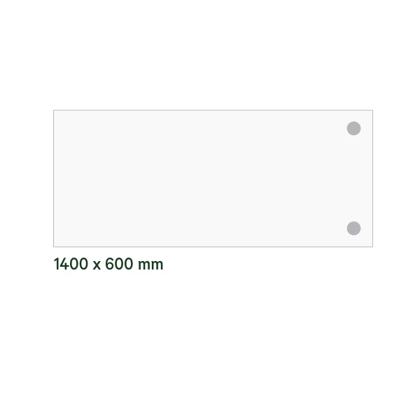 Ergoff Skrivebord, tilbyg DNA Lys grå 1400x600 mm I-ben Hvid – Skrivebordstilbyg (billede 2)