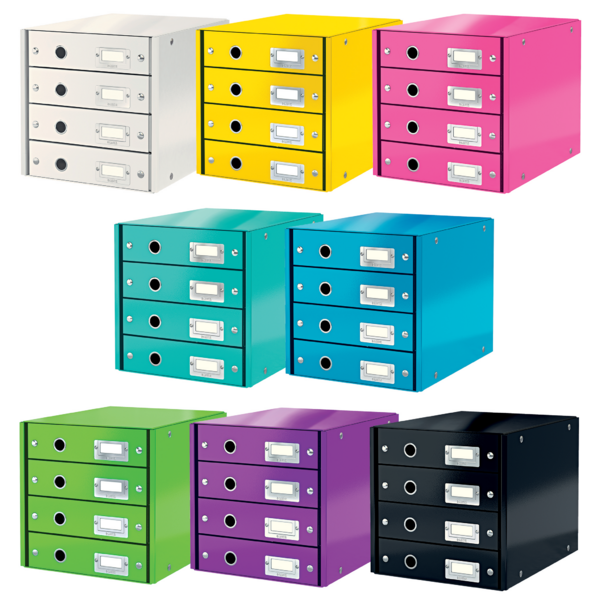 Skuffekabinet Click&Store 4 skuf WOW pink
