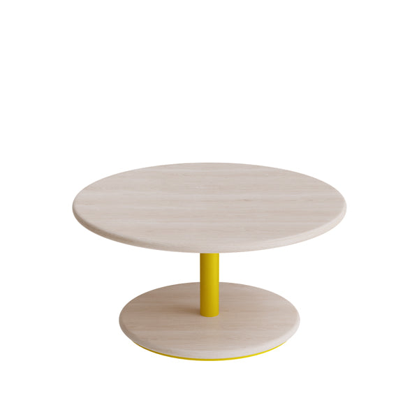 Bord Donut, Ø700 mm, højde 350 mm, hvidpigmenteret ask på gult understel – image 1