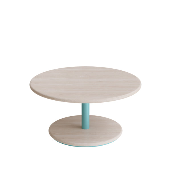 Bord Donut, Ø700 mm, højde 350 mm, hvidpigmenteret ask på turkis understel – image 1