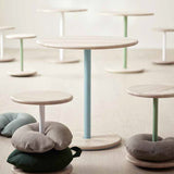 Bord Donut, Ø700 mm, højde 720 mm, hvidpigmenteret ask på turkis understel