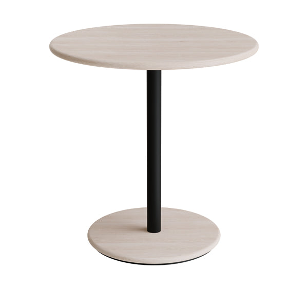 Bord Donut, Ø700 mm, højde 720 mm, hvidpigmenteret ask på sort understel – image 1