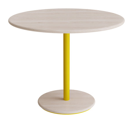 Bord Donut, Ø900 mm, højde 720 mm, hvidpigmenteret ask på gult understel – image 1