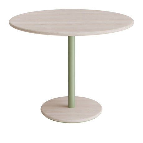 Bord Donut, Ø900 mm, højde 720 mm, hvidpigmenteret ask på grønt understel – image 1