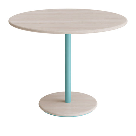 Bord Donut, Ø900 mm, højde 720 mm, hvidpigmenteret ask på turkis understel – image 1