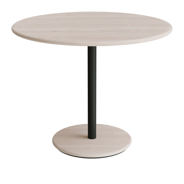 Bord Donut, Ø900 mm, højde 720 mm, hvidpigmenteret ask på  sort oliven understel – image 2