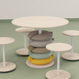 Bord Donut, Ø900 mm, højde 720 mm, hvidpigmenteret ask på hvidt understel glans 10