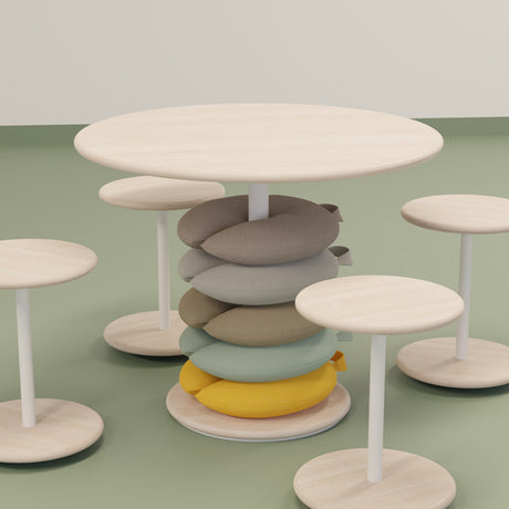 Bord Donut, Ø900 mm, højde 720 mm, hvidpigmenteret ask på hvidt understel glans 10 – image 1