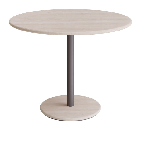 Bord Donut, Ø900 mm, højde 720 mm, hvidpigmenteret ask på gråt understel – image 1