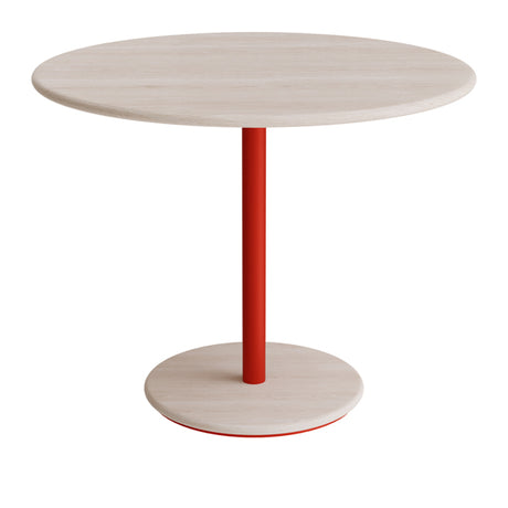 Bord Donut, Ø900 mm, højde 720 mm, hvidpigmenteret ask på rødt understel – image 1