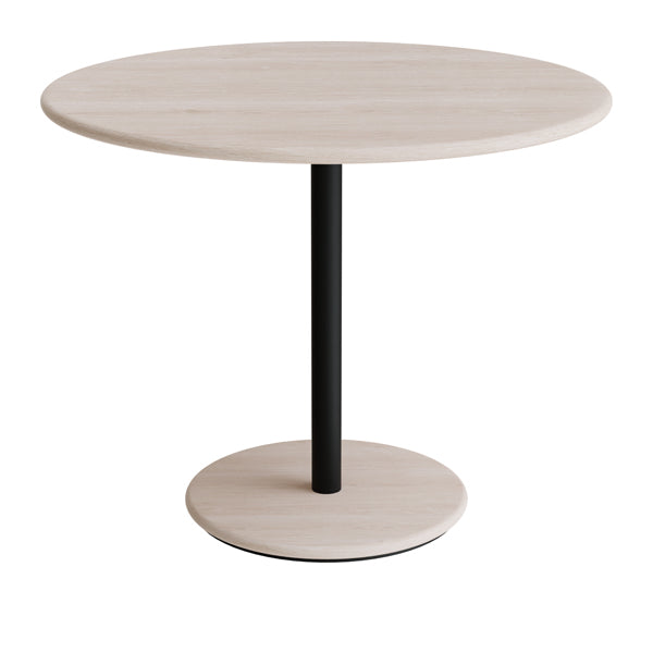 Bord Donut, Ø900 mm, højde 720 mm, hvidpigmenteret ask på sort understel – image 2