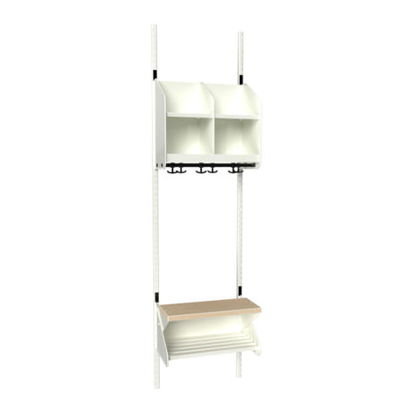 Sonesson BST Kombination D, Startsektion 2 pladser B 500 mm, hvid – Børnegarderober