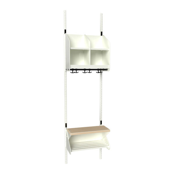 Sonesson BST Kombination D, Startsektion 2 pladser B 500 mm, hvid – Børnegarderober