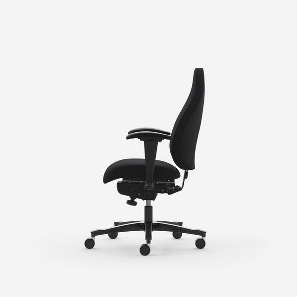 Kontorstol Malmstolen Classic 4000 Høj ryg, Sort med armlæn – image 2