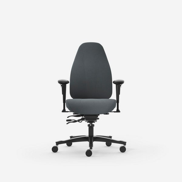 Kontorstol Malmstolen Classic 4000 Høj ryg, Grå med armlæn – image 4