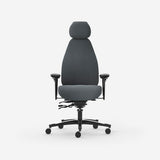 Kontorstol Malmstolen Classic 4000 Høj ryg, Grå med armlæn og nakkestøtte – image 9