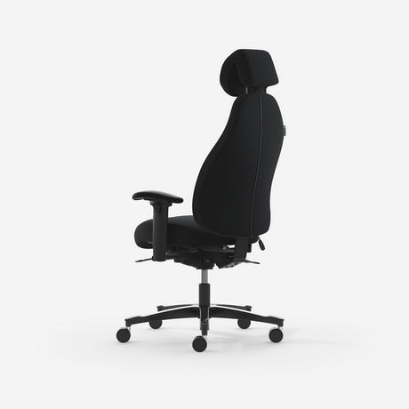 Kontorstol Malmstolen Classic 7000 Høj ryg, Sort med armlæn og nakkestøtte – image 3