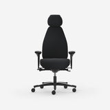 Kontorstol Malmstolen Classic 7000 Høj ryg, Sort med armlæn og nakkestøtte – image 4