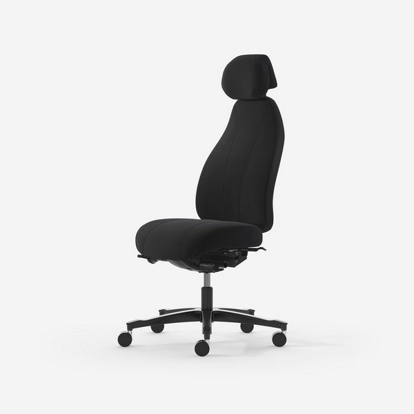 Kontorstol Malmstolen Classic 7000 Høj ryg, Sort med nakkestøtte – image 1