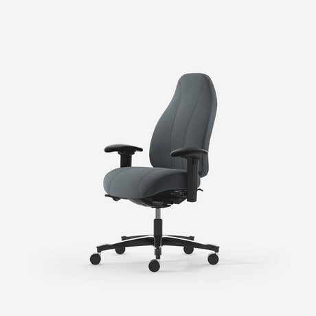 Kontorstol Malmstolen Classic 7000 Høj ryg, Grå med armlæn – image 1