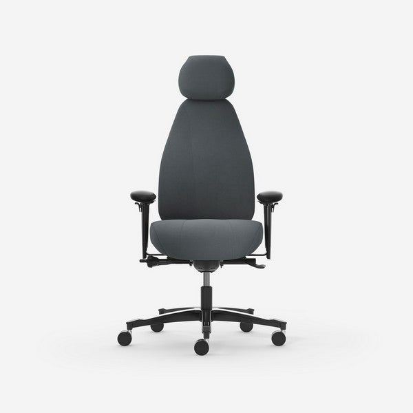 Kontorstol Malmstolen Classic 7000 Høj ryg, Grå med armlæn og nakkestøtte – image 4