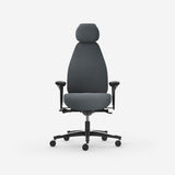 Kontorstol Malmstolen Classic 7000 Høj ryg, Grå med armlæn og nakkestøtte – image 4