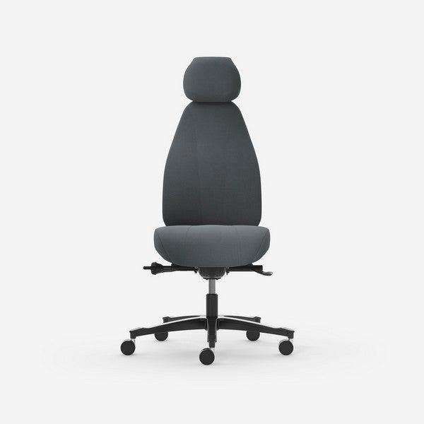 Kontorstol Malmstolen Classic 7000 Høj ryg, Grå med nakkestøtte – image 4