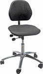 Industristol Comfort ESD, PU-sæde, lav med hjul