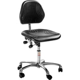 Industristol Comfort ESD, PU-sæde, lav med hjul – image 2