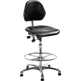 Industristol Comfort ESD, PU-sæde, høj med glidesko, fodring – image 2