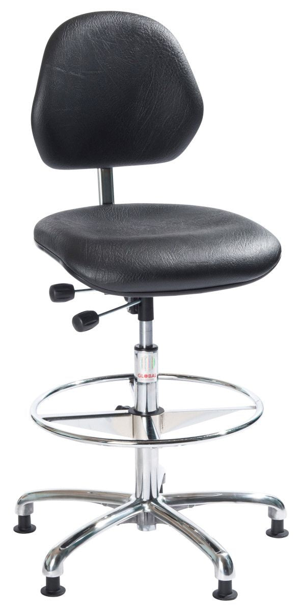 Industristol Aktiv ESD, sort, kunstlæder, høj – image 1