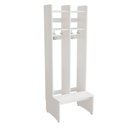 Garderobeindretning Eira Light, gulvmodel 2 pladser, 280 mm rumbredde, hvidpigmenteret krydsfinér – image 1