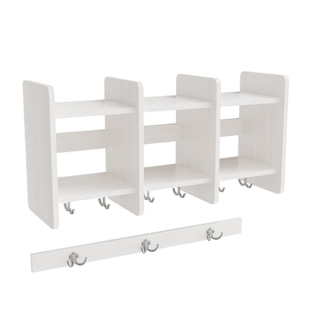 Garderobeindretning Eira Light, overhylde 3 pladser, 220 mm rumbredde, hvidpigmenteret krydsfinér – image 1