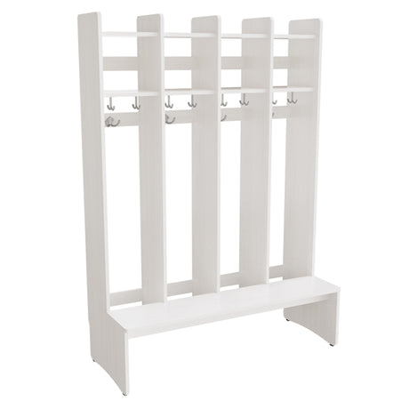 Garderobeindretning Eira Light, gulvmodel 4 pladser, 220 mm rumbredde, hvidpigmenteret krydsfinér – image 1