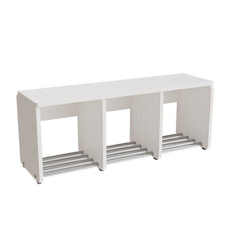 Garderobeindretning Eira Light, skohylde, 3 pladser, rumbredde 280 mm, hvidpigmenteret krydsfinér – image 1